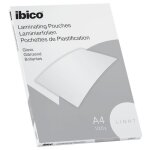 Pochettes de plastification a4 - ibico basics - pack de 100 - light - brillant - transparent