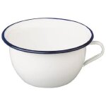 Pot de chambre - ibili - 903524 - acier �maill� vitrifi� - diam�tre 24 cm - blanc / bleu