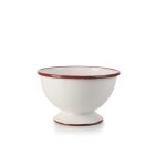 Ibili 909512 bol avec pied porcelaine blanc / rouge 14 x 14 x 8 cm