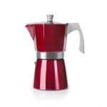 Cafeti�re italienne - ibili - evva red - 12 tasses (600 ml) - fonte daluminium 5 mm - compatible induction ...