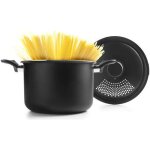 Ibili - marmite pour les p�tes avec couvercle - �gouttoir 22�cm aluminium antiadh�sif compatible avec ...