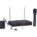 Syst�me de micros sans fil 2 canaux - ibiza - vhf2h - port�e 50 m - micro main + casque - montage simple ...