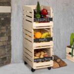 Idmarket lot de 3 clayettes en bois empilables pour fruits et l�gumes