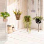 Id market - lot de 4 porte plantes boh�me macram�