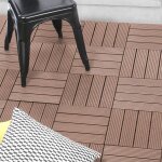 Idmarket lot de 5 dalles de terrasse wodhy clipsables bois composite taupe 30 x 30 cm