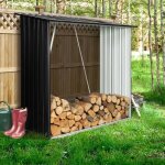 Idmarket abri de stockage 2 m� gris en acier galvanis� pour b�ches