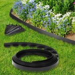 Idmarket bordurette de jardin flexible 10 m noire hauteur 5 cm + 30 piquets