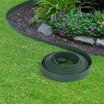 Idmarket bordurette de jardin flexible 10 m verte hauteur 5 cm + 30 piquets