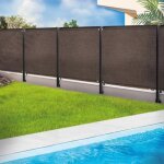 Idmarket brise vue renforc� 15 x 10 m taupe 220 gr / m� luxe pro