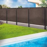 Idmarket brise vue renforc� 18 x 10 m taupe 220 gr / m� luxe pro