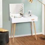 Idmarket coiffeuse scandinave lisa miroir rabattable blanche