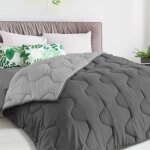 Idmarket couette 220x240 cm abby bicolore gris clair et gris 300 gr