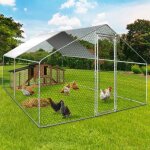 Idmarket enclos poulailler 12 m� parc grillag� 4x3 m acier galvanis�