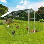 Idmarket enclos poulailler 18 m� parc grillag� 6x3 m acier galvanis�