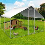 Idmarket enclos poulailler 9 m� parc grillag� 3x3 m acier galvanis�