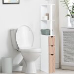Idmarket meuble wc �tag�re willy bois 3 portes blanc et h�tre