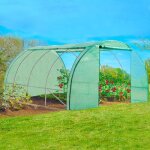 Idmarket serre tunnel de jardin 4 saisons 12m� verte gamme mara�ch�re zebra 4x3m