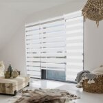 Idmarket store enrouleur z�br� jour nuit 60 x 230 cm blanc