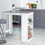 Idmarket table de bar barth 2 � 4 personnes bois blanc plateau effet b�ton