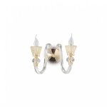 Applique murale - ideal lux - strauss ap2 - m�tal - verre souffl� - cristal ambre