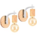 Idegu lot de 2 appliques murale industriel vintage luminaire murale en bois et m�tal design croix r�tro ...