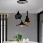 Idegu 3 lampes suspensions vintage industrielle noir lustre suspension en m�tal ajustable style classique ...