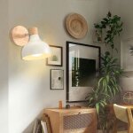 Idegu applique murale industriel r�tro 15cm lampe murale r�glable en bois m�tal spot led plafonnier �clairage ...