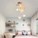 Idegu lustre plafonnier en lunelampe plafonnier industrielle en aluminium style nordique pour salon chambre ...