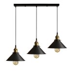 Idegu lustre suspension industrielle 25cm lampe de plafond abat - jour 3 luminaires noir
