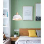 Idegu lustre suspension r�tro suspension luminaire moderne style demi - cercle plafonnier e27 en bois ...