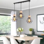 Idegu lustre vintage salon noir lampe suspension industrielle retro en cage m�tal pour chambre cuisine ...