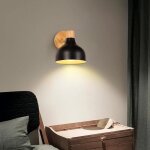 Idegu retro applique murale industrielle en bois et m�tal lampe murale vintage r�glable en bois m�tal ...