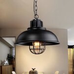 Idegu retro lustre industrielle salon noir lampe luminaire vintage en fer forge style edison pour salon ...