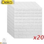 Papier peint - ideko� - simulation briques - auto - adh�sif - blanc - 0. 7 x 0. 77 m