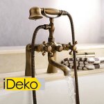 Ideko�robinet mitigeur baignoire lavabo salle de bain design r�tro t�l�phone & flexible