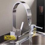Ideko� robinet mitigeur d?�vier cuisine mitigeur devier en laiton finition en nickel pour un style moderne ...