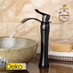 Ideko� robinet salle de bain cascade mitigeur vasque (haut) peintre noir r�tro ? style