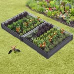 Idmarket lot de 2 carr�s potager en m�tal ch�ssis carr� 90 x 90 cm gris anthracite
