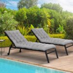 Idmarket lot de 2 coussins universels de transat adam 180 cm gris