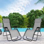 Idmarket lot de 2 fauteuils de jardin inclinables relax grand confort gris anthracite