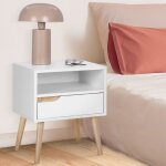 Idmarket lot de 2 tables de chevet helsinki scandinaves 1 tiroir avec niche blanc
