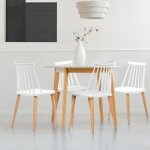Idmarket lot de 4 chaises lily blanches pour salle � manger