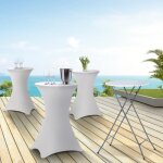Idmarket lot de 4 tables hautes pliantes 105 cm et 4 housses blanches