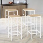 Idmarket lot de 4 tabourets de bar detroit avec dossier chaise de cuisine design industriel