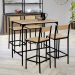 Idmarket lot de 4 tabourets de bar detroit avec dossier chaise de cuisine design industriel