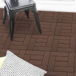 Idmarket lot de 5 dalles de terrasse mosa�que wodhy clipsables bois composite taupe 30 x 30 cm