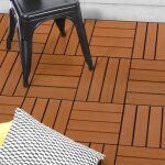 Idmarket lot de 5 dalles de terrasse wodhy clipsables bois composite effet teck 30 x 30 cm