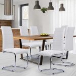 Idmarket lot de 6 chaises mia blanches pour salle � manger