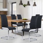Idmarket lot de 6 chaises mia noires liser� blanc pour salle � manger