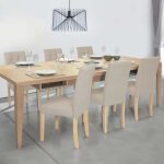 Idmarket lot de 6 chaises polga capitonn�es beiges pour salle � manger